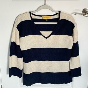 St. John Sweater yellow label striped sweater wool viscose 35478